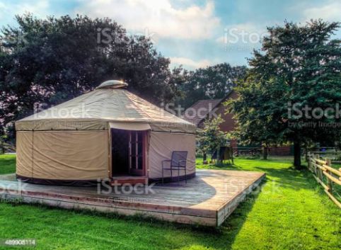 a beautiful yurt in the garden
