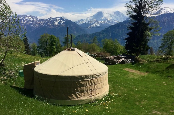 yurt in swiss mountains